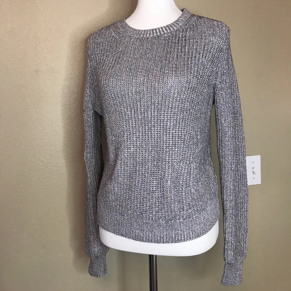 J. CREW Pastel Colored Shimmer Crew Sweater M
